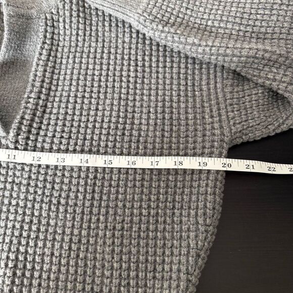Madewell Waffle Knit Henley Sweater Womens Sz XS Heather Gray Cotton Wool Blend - Picture 10 of 11